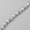 Transparent Electroplate Glass Beads, Faceted Oval with Arrows Pattern, Silver, 10x6mm, Hole: 1.2mm