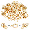 GOMAKERER 20Pcs 201 Stainless Steel Snap Clasps, Real 24K Gold Plated, 15x9x5mm, Hole: 1.5~1.8mm