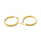 201 Stainless Steel Grooved Hoop Earrings with 304 Stainless Steel Pins for Women, Golden, 29x27x3mm, Pin: 0.6x1mm