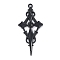 Alloy Enamel Pendants, with Rhinestone, Cadmium Free & Nickel Free & Lead Free, Sword, Black, 47x21.5x3.5mm, Hole: 2mm