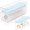 Rectangle Acrylic Jewelry Organizer Storage Boxes, with 20Pcs Anti-oxidation PVC Jewelry Zip Lock Bags, Light Blue, 21x7.1x9.7cm, bag: 8x6cm