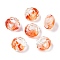 Two Tone Glass European Beads, Large Hole Beads, Faceted Rondelle, Sandy Brown, 14x8mm, Hole: 5.5~6mm