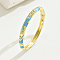 Fashionable Casual Retro Alloy Rhinestone Bangles with Enamel for Women, Real 18K Gold Plated