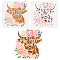 2Pcs 2 Styles PET Hollow Out Drawing Painting Stencils, for DIY Scrapbook, Photo Album, Cattle, 300x300mm, 1pc/style