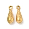 Ion Plating(IP) 304 Stainless Steel Pendants, Teardrop Charms, Real 18K Gold Plated, 16.5x5.5x5mm, Hole: 1.8mm