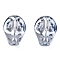 Electroplate Glass Beads Strands, Skull, Light Steel Blue, 10x8x7.5mm, Hole: 1mm, about 65pcs/strand, 25.59''(65cm)