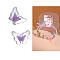 100Pcs Transparent Acrylic Beads, Bead in Bead, Butterfly, Medium Purple, 11.5x15.4x6.6mm, Hole: 2.2mm