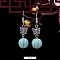 Turquoise Dangle Earrings for Women, Round