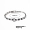 Brass Rhinestone Cup Chains Bracelet for Elegant Women with Subtle Luxury Feel, Jet, Platinum, 6-3/4 inch(17cm)