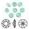 Pointed Back & Back Plated K9 Glass Rhinestone Cabochons, Grade A, Faceted, Flat Round, Pacific Opal, 10x5mm