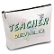 Custom Polycotton Canvas Stroage Bags, Metal Zipper Pouches, Rectangle, Word, 18x25cm