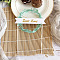 Rattan Cake Toppers, Cake Insert Cards, for Wedding Cake Decoration, Wreath with Word Sweet Love, Pale Turquoise, 200x140mm