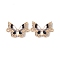 Alloy Enamel Connector Charms, Butterfly Links with Crystal Rhinestone, Light Gold, Cadmium Free & Nickel Free & Lead Free, Black, 16x22x2mm, Hole: 1.6mm