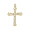 Real 18K Gold Plated Brass Micro Pave Cubic Zirconia Pendants, Cross, Clear, 54x38x3mm, Hole: 3x5.5mm