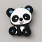 Panda Silicone Beads, DIY Nursing Necklaces and Bracelets Making, Chewing Pendants For Teethers, Deep Sky Blue, 28.5x24x6.5mm, Hole: 2mm