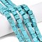 Dyed Synthetic Turquoise Beads Strands, Cube, 8~8.5x8~8.5x8~8.5mm, Hole: 1.2mm, about 47~49pcs/strand, 15.35~15.79''(39~40.1cm)