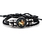 Constellation PU Leather Triple Layer Multi-strand Bracelets, Braided Adjustable Bracelets, Sagittarius, 7-1/8 inch(18cm)