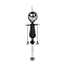 Skull Cotton Macrame Woven Wall Hanging, with Plastic Non-Trace Wall Hooks, for Nursery and Home Decoration, Black, 1050x300mm