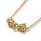 Brass Micro Pave Cubic Zirconia Door Knocker Pendant Necklaces, with 304 Stainless Steel Cable Chains, Golden, 15.74 inch(40cm)