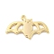 Halloween Themed Brass Pendants, Bat, 14x23.5x1.5mm, Hole: 1.4mm