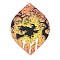 Halloween Printed Acrylic Pendants, with Glitter Powder, Witch, 42x30x2.5mm, Hole: 1.5mm