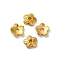 Alloy Beads Caps, Lead Free & Cadmium Free, Multi-Petal Flower, Matte Gold Color, 6x1.5mm, Hole: 1.2mm