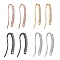 4 Pairs 4 Colors Brass Micro Pave Clear Cubic Zirconia Earring Hooks, Ear Wire, with Horizontal Loop, Mixed Color, 19x9x2mm, Hole: 1mm, 18 Gauge, Pin: 1mm, 4 colors, 1pair/color, 4pairs/Box