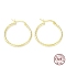 925 Sterling Silver Hoop Earrings, Twisted Round Ring, with S925 Stamp, Real 18K Gold Plated, 28x2x26mm