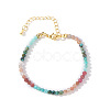 Natural 3mm Faceted Round Gemstone Beaded Bracelets for Women XA1596-1