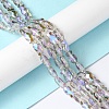 Transparent Electroplate Glass Beads Strands EGLA-F157-FR02-2