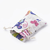 Polycotton(Polyester Cotton) Packing Pouches Drawstring Bags X-ABAG-T006-A08-5