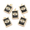 Brass Micro Pave Clear Cubic Zirconia Pendants ZIRC-B0004-08G-2