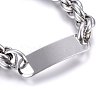 304 Stainless Steel ID Bracelet BJEW-O168-07P-2