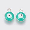 Double-sided Platinum Plated Alloy Enamel Charms X-ENAM-WH0046-B-M-2