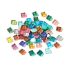 Square with Glitter Powder Mosaic Tiles Glass Cabochons DIY-P045-04-1