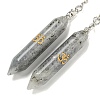 Bullet Natural Labradorite Pointed Dowsing Pendulums AJEW-B106-01AS-01-2