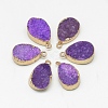 Natural Druzy Agate Pendants G-Q494-68-2