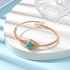 Natural Amazonite & Pearl Cuff Bangle BJEW-JB10119-02-2