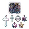 24Pcs 6 Style Rainbow Color Alloy Pendants FIND-LS0001-15MC-2