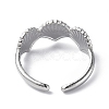 304 Stainless Steel Shell Open Cuff Ring for Women RJEW-C046-04P-3