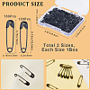 CRASPIRE 2 Boxes 2 Style Iron Safety Pins IFIN-CP0001-02A-2