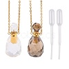 Natural Gemstone Perfume Bottle Pendant Necklaces NJEW-F251-11G-1