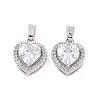 Brass Micro Pave Clear Cubic Zirconia Charms KK-E068-VC432-2