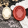 Oval Flower Frame Brass Stamp Heads AJEW-M037-07G-02-1