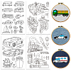 4 Sheets 11.6x8.2 Inch Stick and Stitch Embroidery Patterns DIY-WH0455-198-1