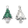 Alloy Christmas Tree Enamel Pendants For Christmas Day X-ENAM-R041-14-1