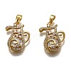 Brass Clear Cubic Zirconia Constellation Charms KK-J278-33G-K-1