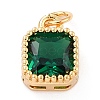 Real 18K Gold Plated Brass Inlaid Cubic Zirconia Charms ZIRC-L100-073G-01-2