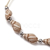 Adjustable Acrylic Shell Shape Braided Bead Bracelet BJEW-JB10144-3