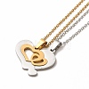 Matching Heart Couple Pendant Necklaces & Stud Earrings SJEW-E045-08GP-3